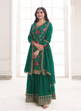 Green Colour Functional wear Salwar Suit Looking Graceful